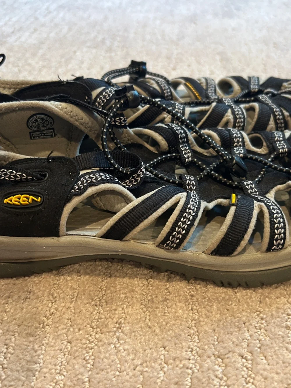 Men’s Keen Black and Gray Outdoor Closed-Toe Waterproof Sandals